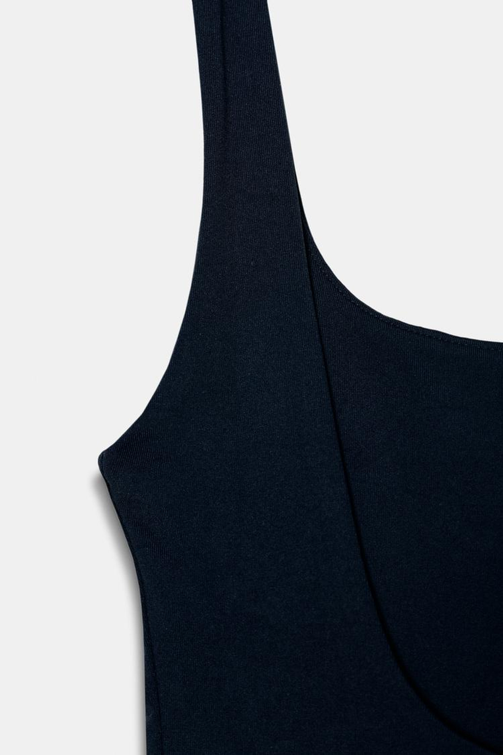 ZARA ЭЛАСТИЧНОЕ БОДИ С КВАДРАТНЫМ ВЫРЕЗОМ, СИНИЙ