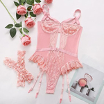 EroHot Perfect Боди корсет Miss Sevil с кружевом розовый