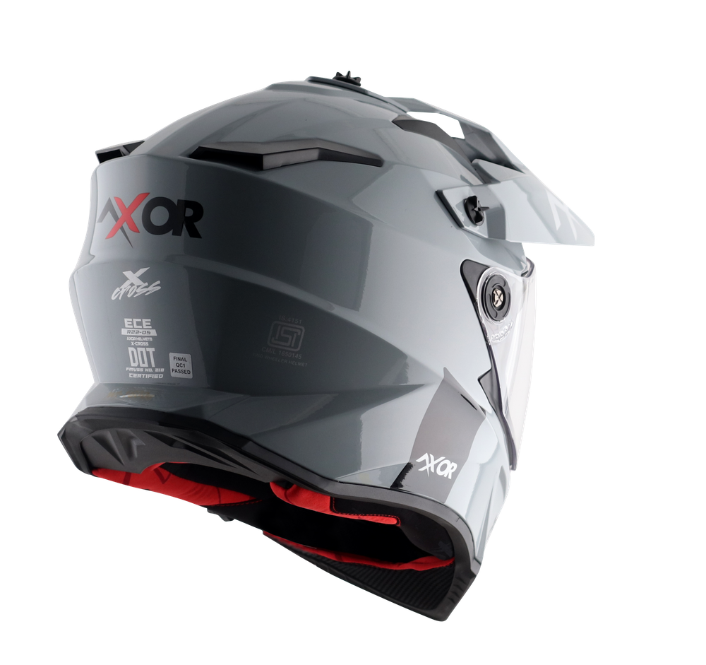 Шлем AXOR X-CROSS DUAL VISOR SC, с визором, цвет светло-серый (XL)