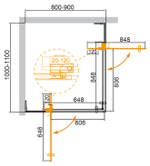 Душевой уголок CEZARES SLIDER-AH-2-80/90-100/110-C-GM