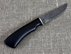 Нож "Мангуст", дамасская сталь, рукоять черный граб мореный