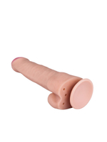 Фаллоимитатор с мошонкой на присоске - 21,3 см. (Цвет: телесный)