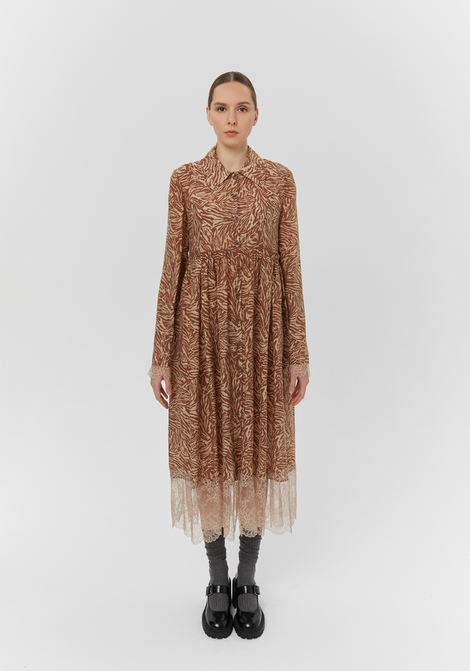 Платье «Зебра», коричневый