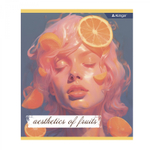 Тетрадь 48л., А5, клетка, Alingar "Аesthetic", скрепка, мелованный картон (стандарт), блок офсет, 4 дизайна в пленке т/у