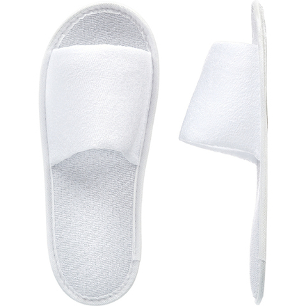 Тапочки махровые Стандарт, открытый комбинированный мыс, Белый, 1 пара/упак 608-644