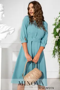 Платье 3174-голубой Minova