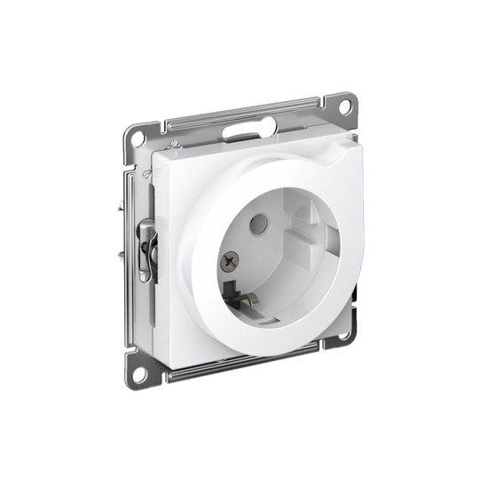 Розетка 1-м СП AtlasDesign 16А IP20 с заземл. защ. шторки с выталк. вилки механизм бел. SE ATN000147