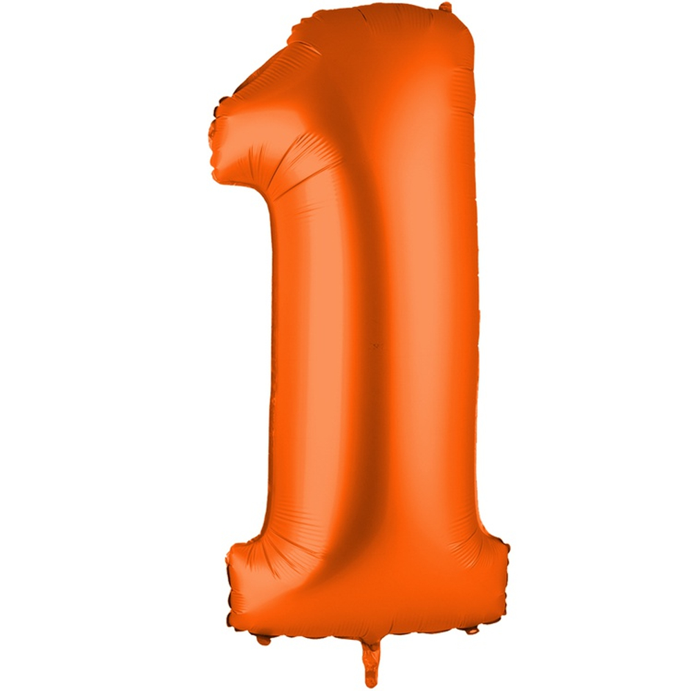 Шар фольгированный Цифра 1 101 см (Оранжевый)