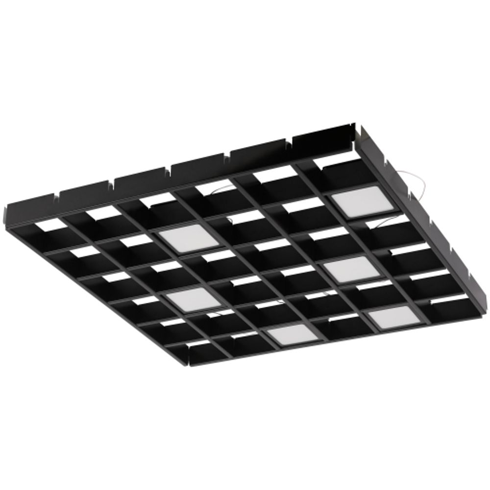 Светильник светодиодный ЭРА SPO-646-3-5K-B6 36Вт 5000К 3420Лм 89х89мм грильято 100х100 домино черный 6 кубиков драйвер | Светильники с внутренним драйвером