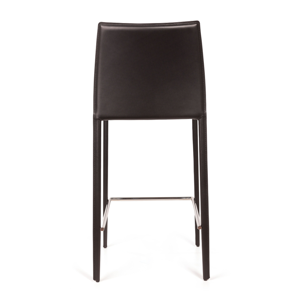 Стул полубарный Rolf, кожа черный