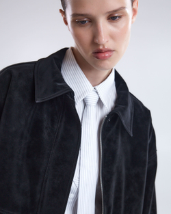 Куртка из искусственной замши с утеплителем черный