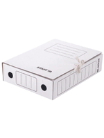 Папка архивная с завязками А4 (325х250 мм), 75 мм, до 700 листов, микрогофрокартон, БЕЛАЯ