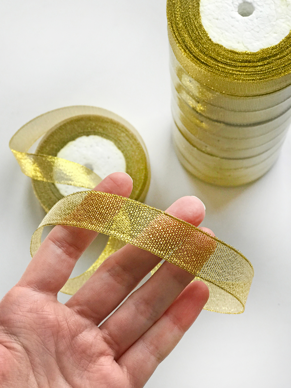 Лента парча 20 мм (25 ярд)  цвет золото