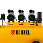 Компрессор безмасляный, малошумный  DLS 2250/100, 2250 Вт, 3x750, 100 л, 410 л/мин блок управления/ Denzel