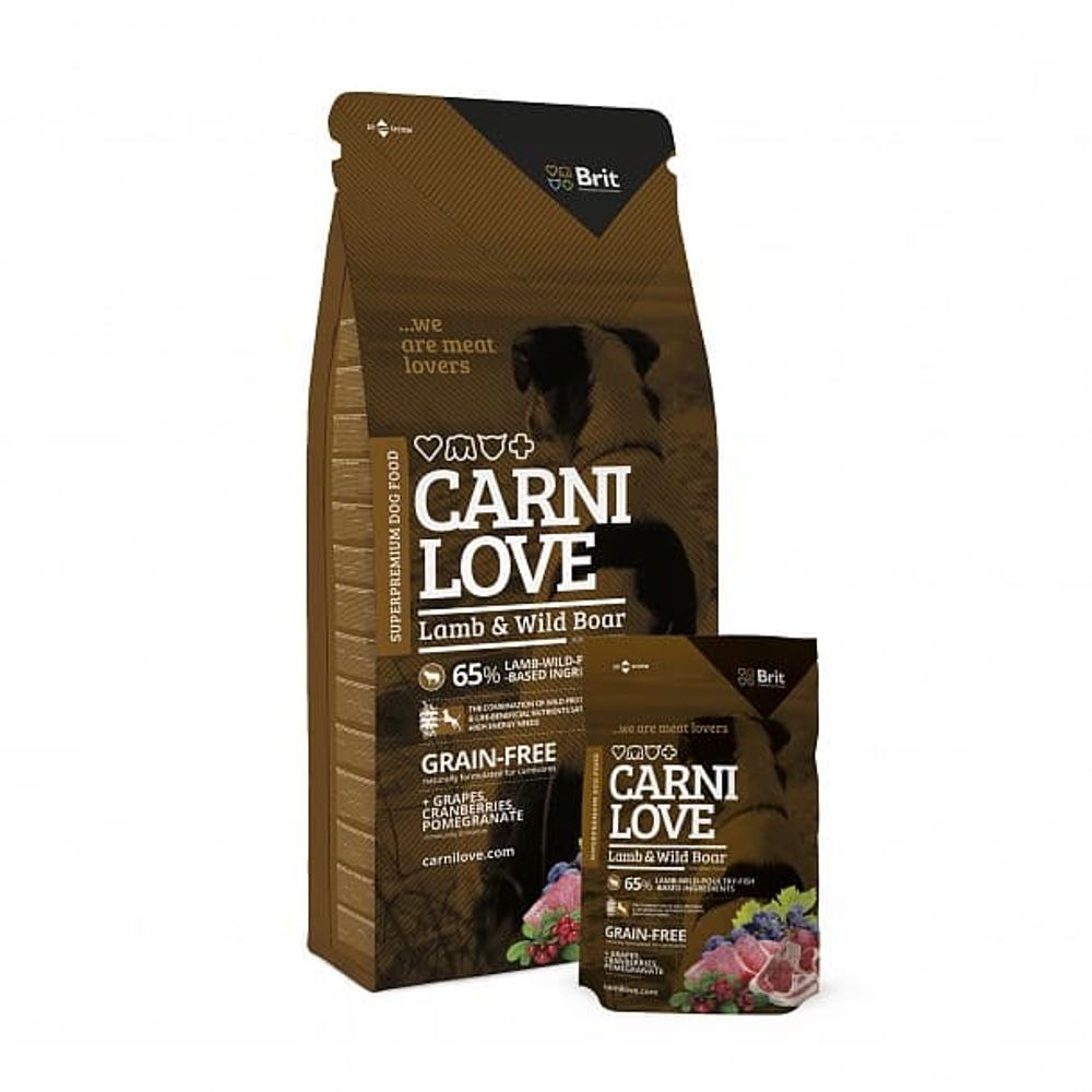 Brit Carnilove 1,5 кг Lamb&amp;Wild Boar ягненок+кабан сухой д/собак