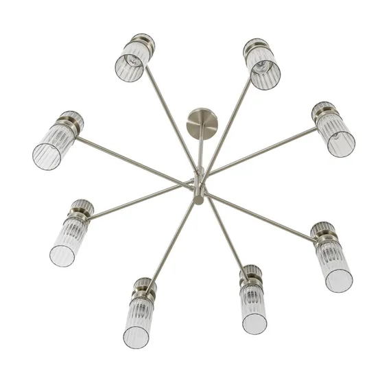 8277/8 MODERNI сатин никель/прозрачный, металл/стекло Люстра Е14 8*40W 220V DENVER