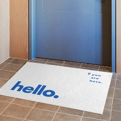 Коврик Hello придверный, белый