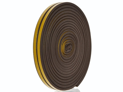 Уплотнитель 10м резиновый самоклеящийся Р-профиль 5,5*9 мм коричневый