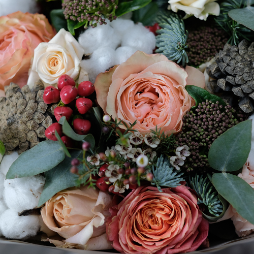 Купить Дизайнерский букет из роз "Зимний вечер"