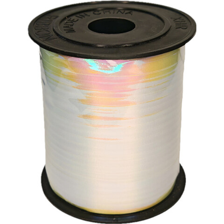 Лента упаковочная ПВХ 5мм*228м, перламутр, белая