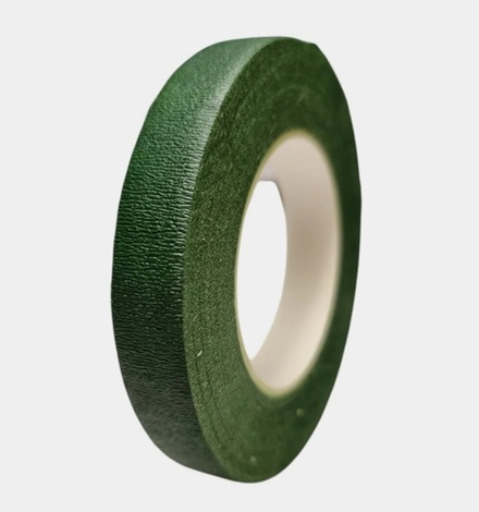 Тейп лента флористическая Тёмно-зелёная 12мм, 27м