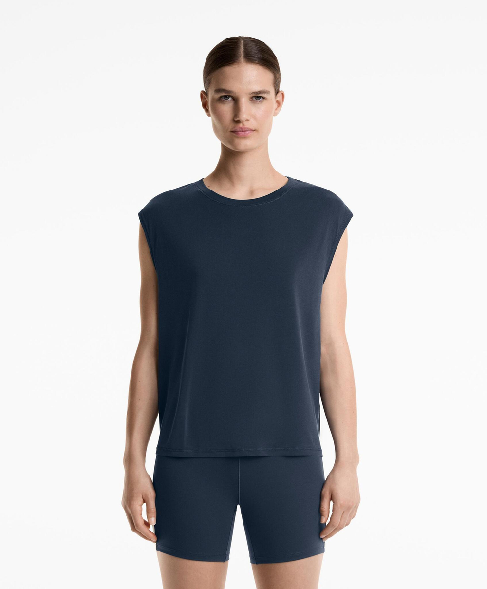 Oysho Футболка без рукавов, темно-синий