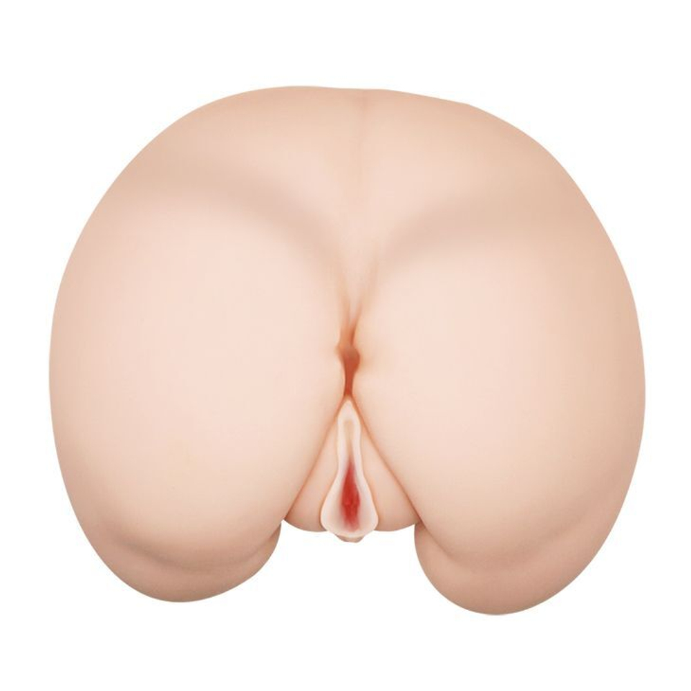 Вибрирующий мастурбатор-попка с ротацией и пультом управления (Цвет: телесный)