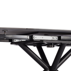 Стол обеденный Winston/Винстон столешница керамика (матовая) /опоры металл, темно-серый/черный, (120+30+30)x80x75(+1) см