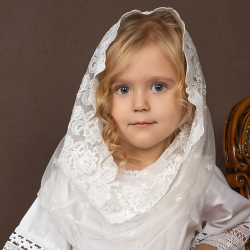 Набор церковных шарф-снуд "Фрезия" для мамы и дочки