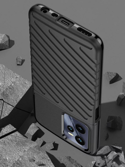 Усиленный чехол с рельефной фактурой для Realme C35, противоударный, мягкий отклик кнопок, серия Onyx от Caseport