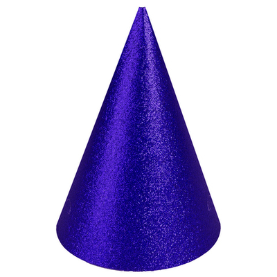 Колпаки, Королевский синий, с блестками, 16 см, 6 шт. в упак. ,