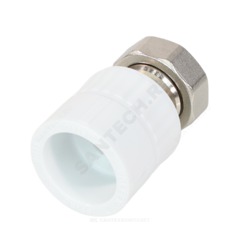 Муфта PP-R комбинированная белая Дн 20х1/2" с накидной гайкой VALFEX 10139020