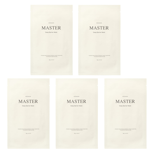 Mixsoon, Master, маска для лица с глубоким барьером, 5 листовых масок, 30 г (1,05 унции)