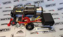 Лебедка электрическая 6000 lbs 12v трос кевлар серый