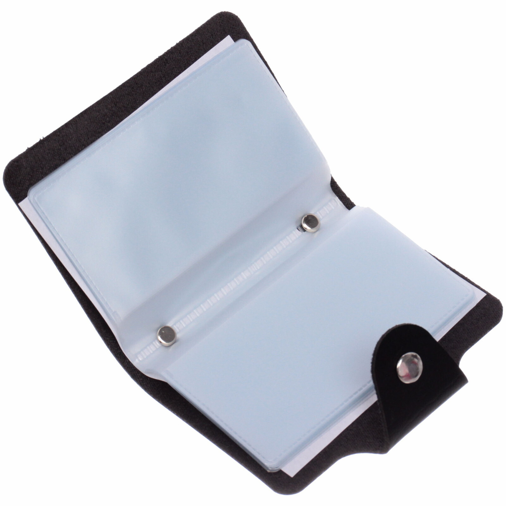 Визитница «Visit design», цвет черный, количество листов 12, на 24 визитки, 10,3*8 см