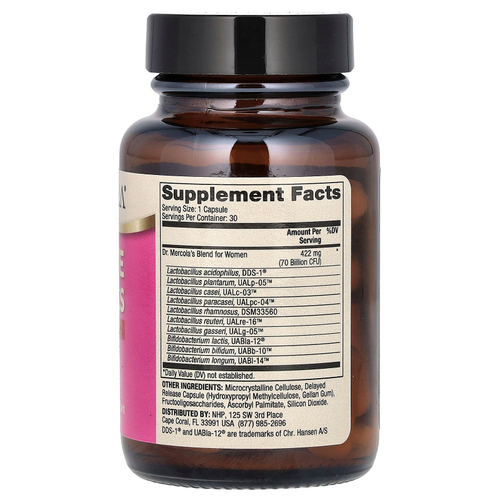 Dr. Mercola, Комплексные пробиотики для женщин, 70 млрд КОЕ, 30 капсул