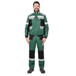 Костюм СИРИУС-ПОЛИНОМ муж., кур. кор., п/к. зеленый с черным и св.серым и СОП 50мм