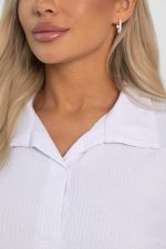 Лонгслив с воротничком Ритм жизни (белый) Б14407-6М LT Collection