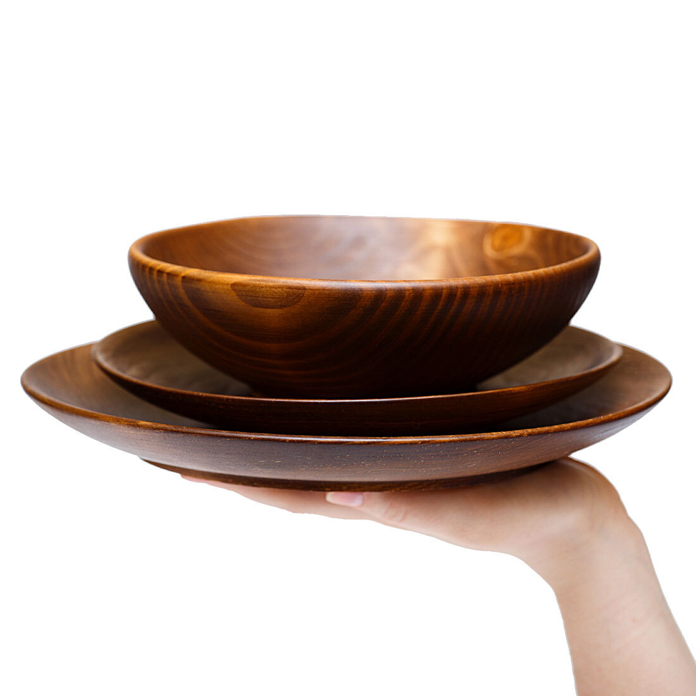 Набор обеденных деревянных тарелок Art of Siberia из сибирской пихты 3 шт. TN32