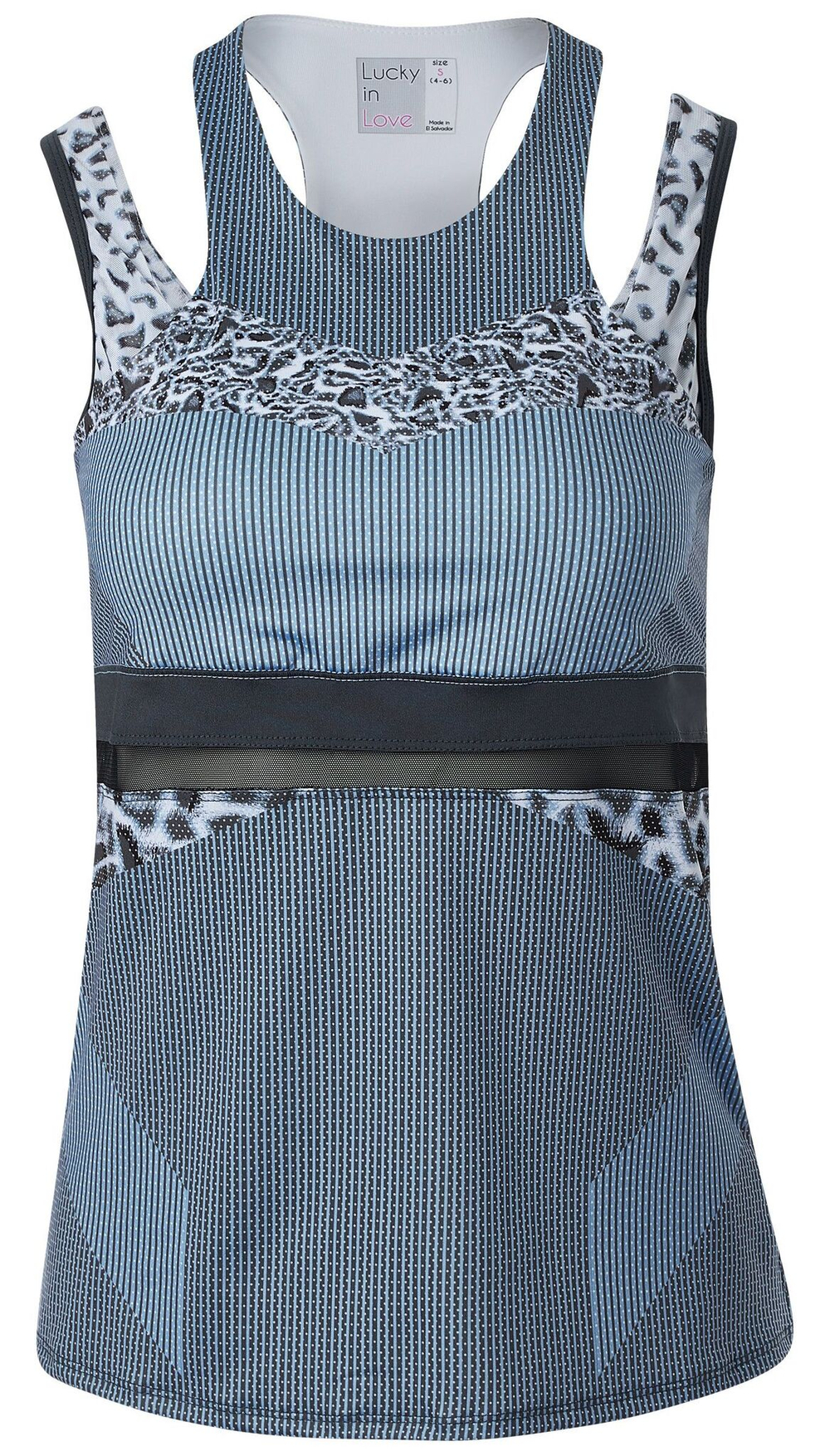Женский топ теннисный Lucky in Love On The Prowl Tank Women - charcoal