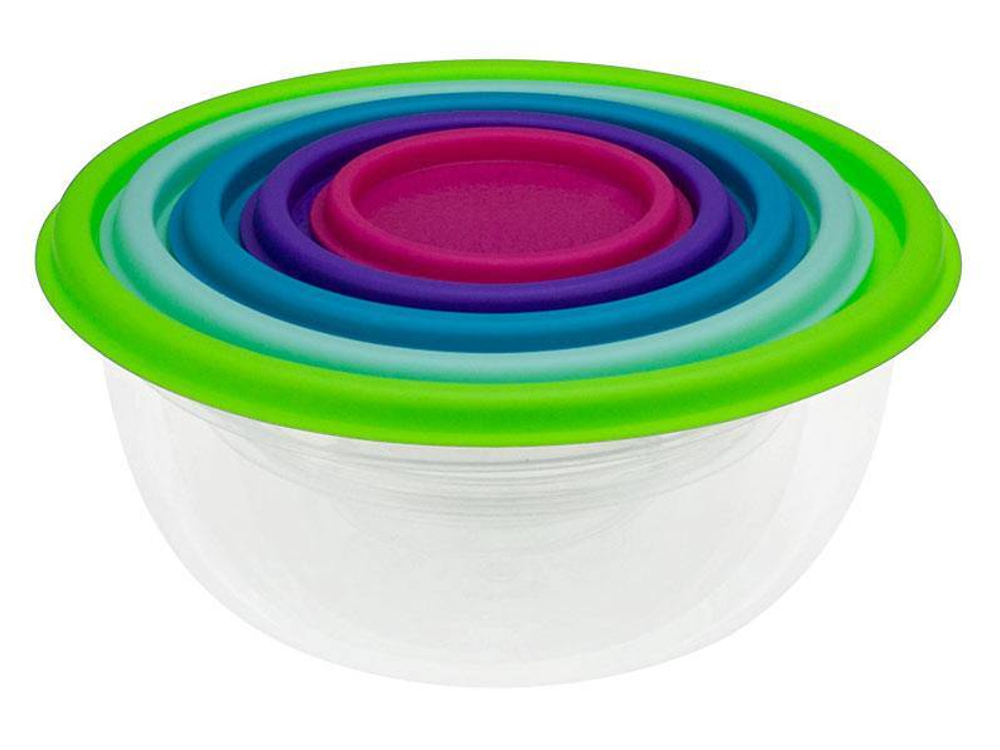 Набор мисок "Радуга" 5шт (0,08л+0,2л+0,5л+1л+2л) микс