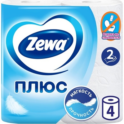 Т/бумага Zewa Plus 2-х сл.4шт.Белая