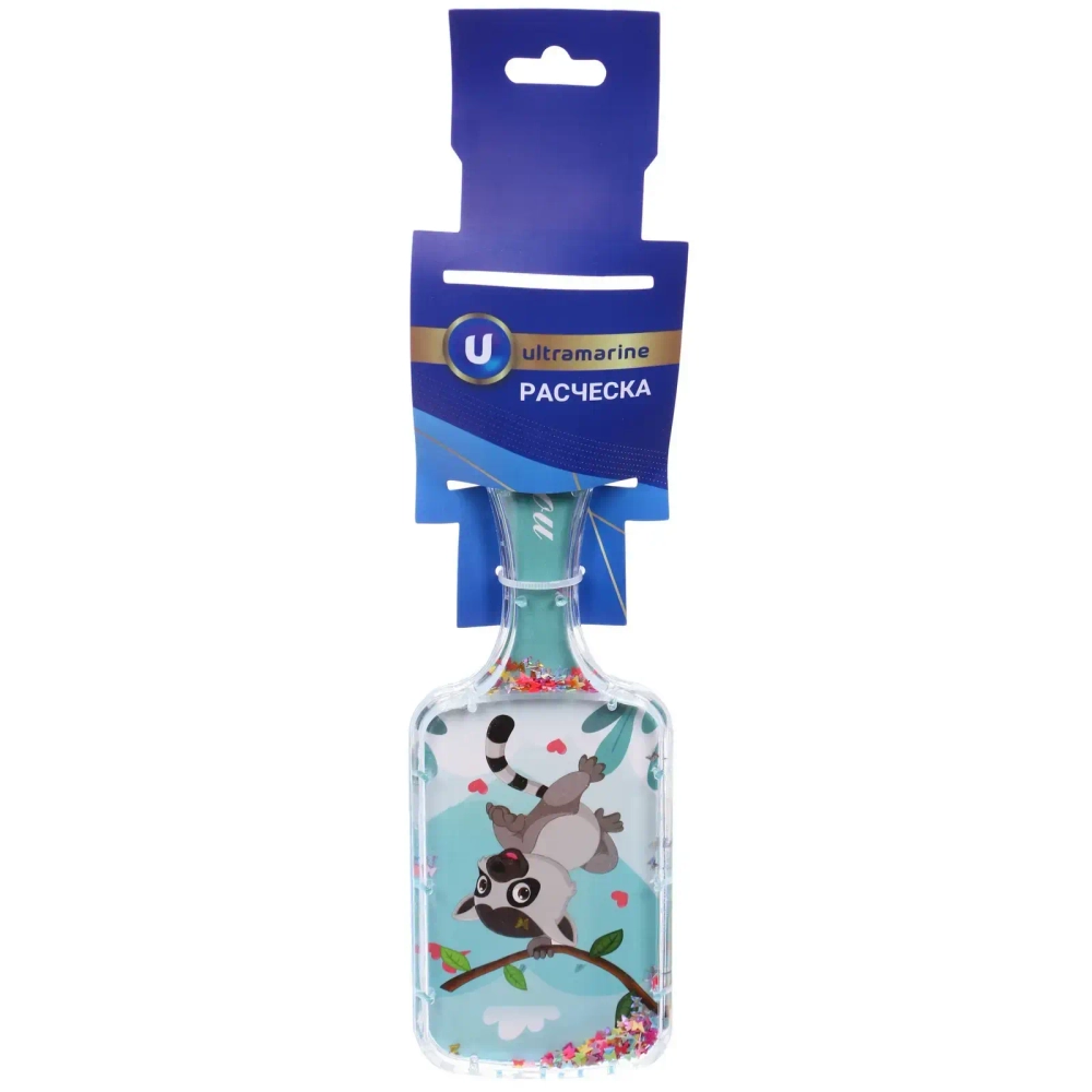 Расческа массажная детская «ФРАТТИ БУМ», лямур Бин, форма прямоугольная, 20*6,5см (блистер Ультрамарин)