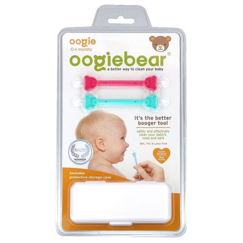 oogiebear, It's The Better Booger Tool, от 0 месяцев, синий/розовый, 2 шт.