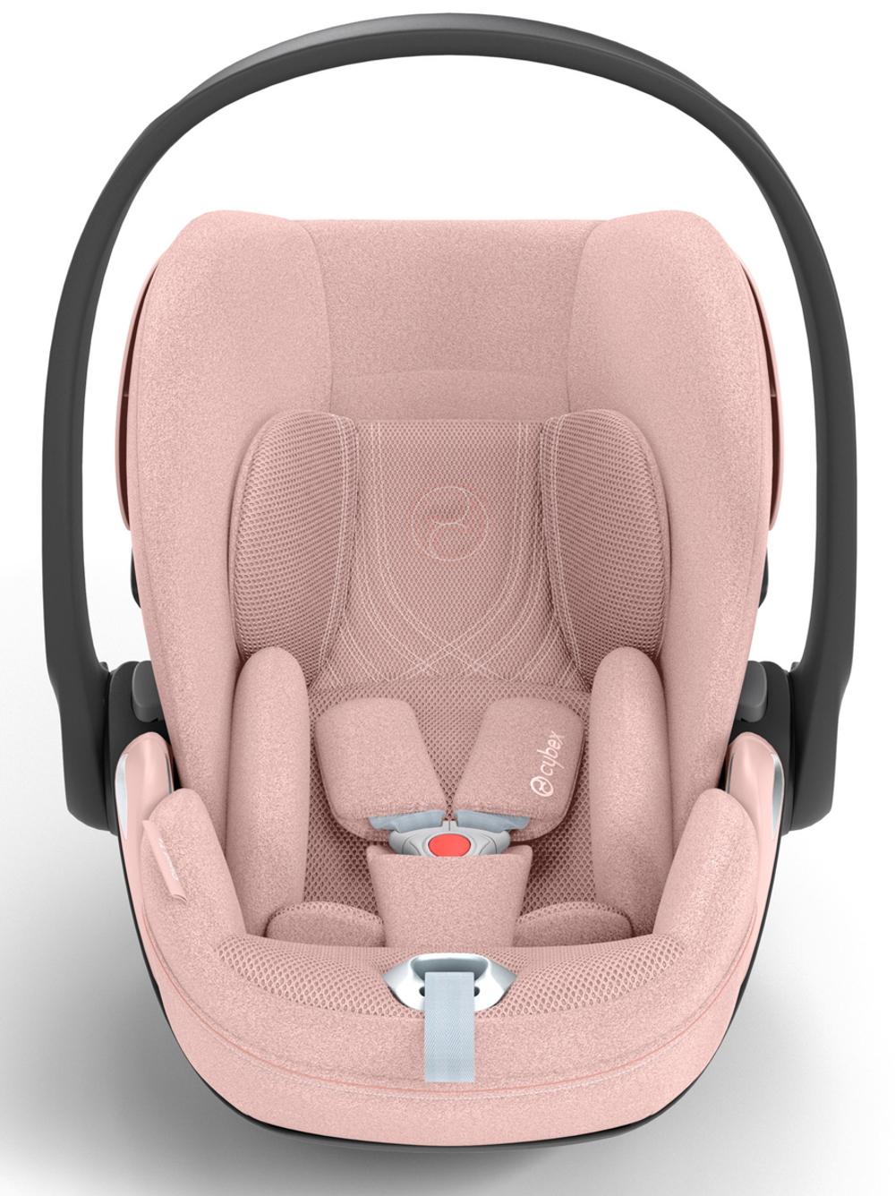 Коляска Cybex Coya Rosegold Frame Cloud T i-Size Peach Pink Plus Leaf Green с дождевиком и бампером
