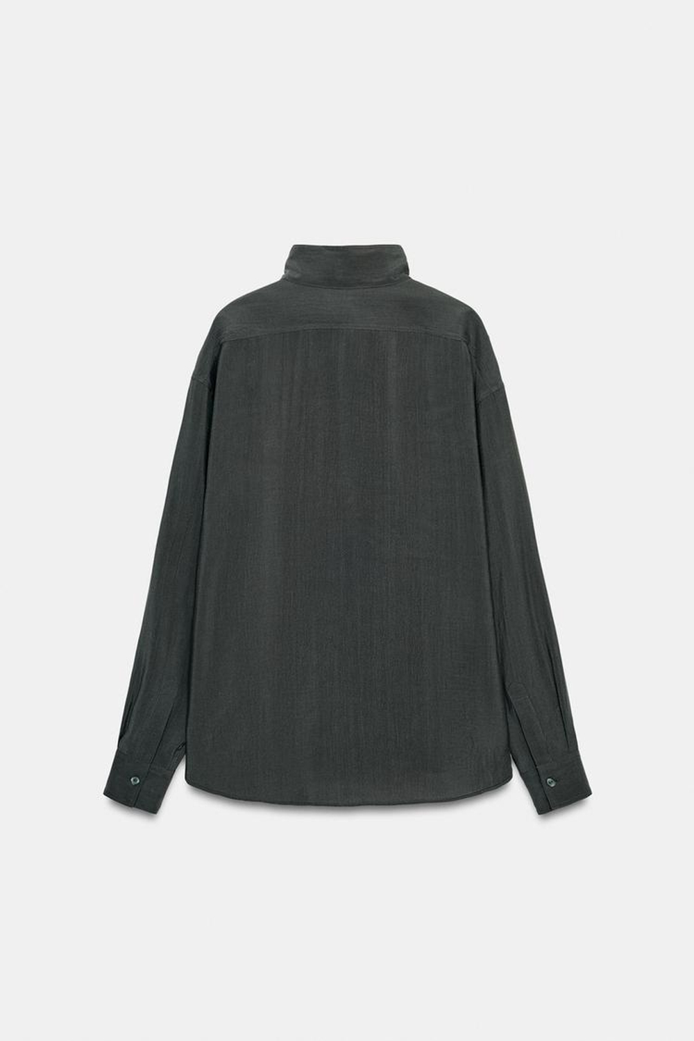 ZARA СТРУЯЩАЯСЯ РУБАШКА ОВЕРСАЙЗ — ZW COLLECTION, АНТРАЦИТОВО-СЕРЫЙ