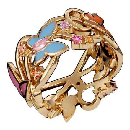 Кольцо с сапфирами из желтого золота JA-K-46112Э-1