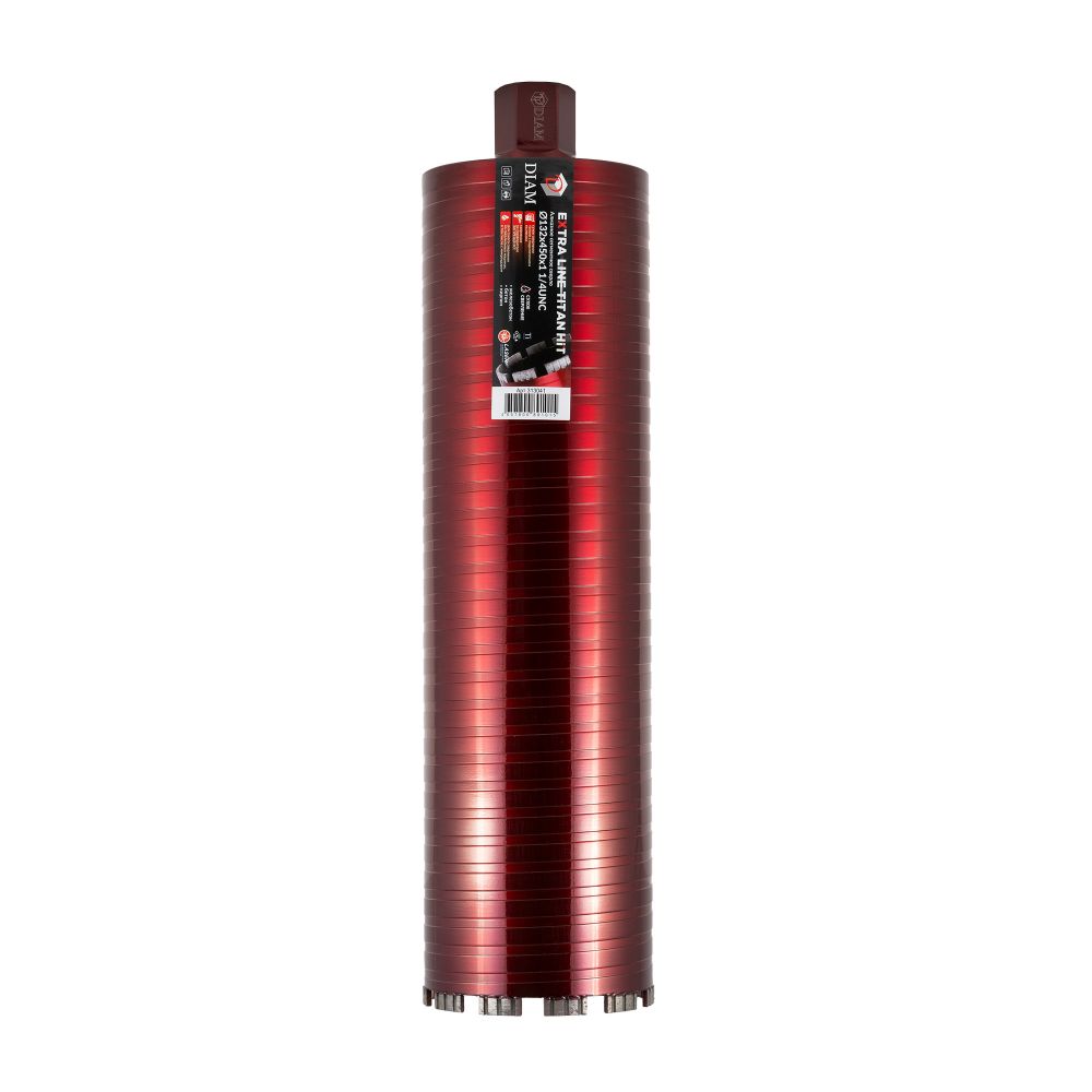 Алмазное сегментное сверло DIAM EXTRA LINE 132х450мм TITAN HIT (сухое сверление) 313041