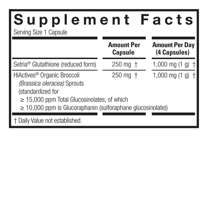Экстракт брокколи с глутатионом, Nature&#39;s Answer Brocco-Glutathione, 60 вег капсул 2