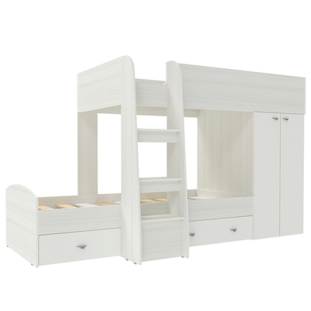 Двухъярусная кровать КарИВи Голден Кидс 2 Белое Дерево Белый